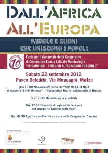 la locandina dell'evento al parco Deledda di Melzo (MI)