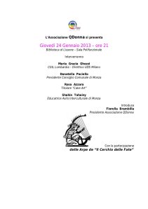 La locandina della serata presso la biblioteca di Lissone (MB)