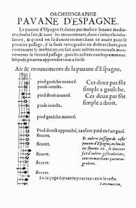La linea meodica e lo schema dei passi della Pavana di Spagna
